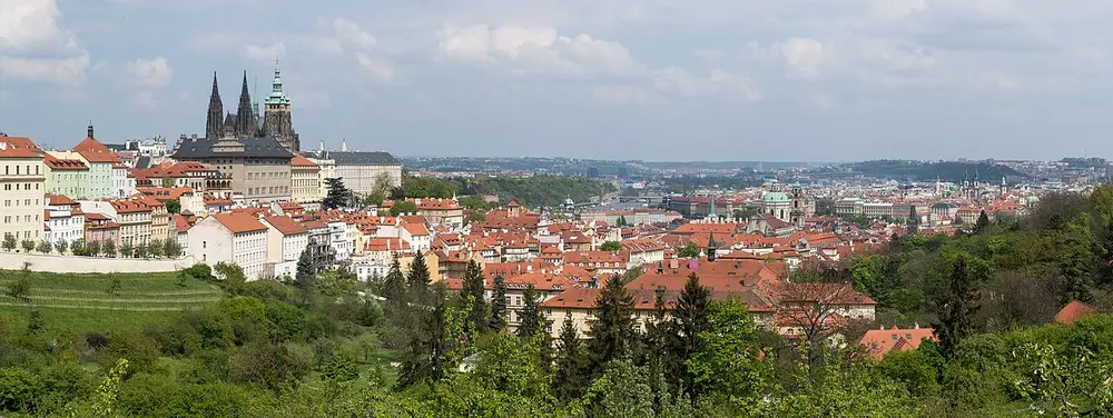 Prague Castle and the Old Town from Petřín Hill