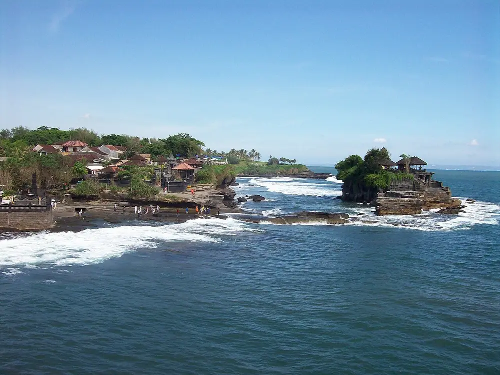 Tanah Lot Temple surrounded by waves