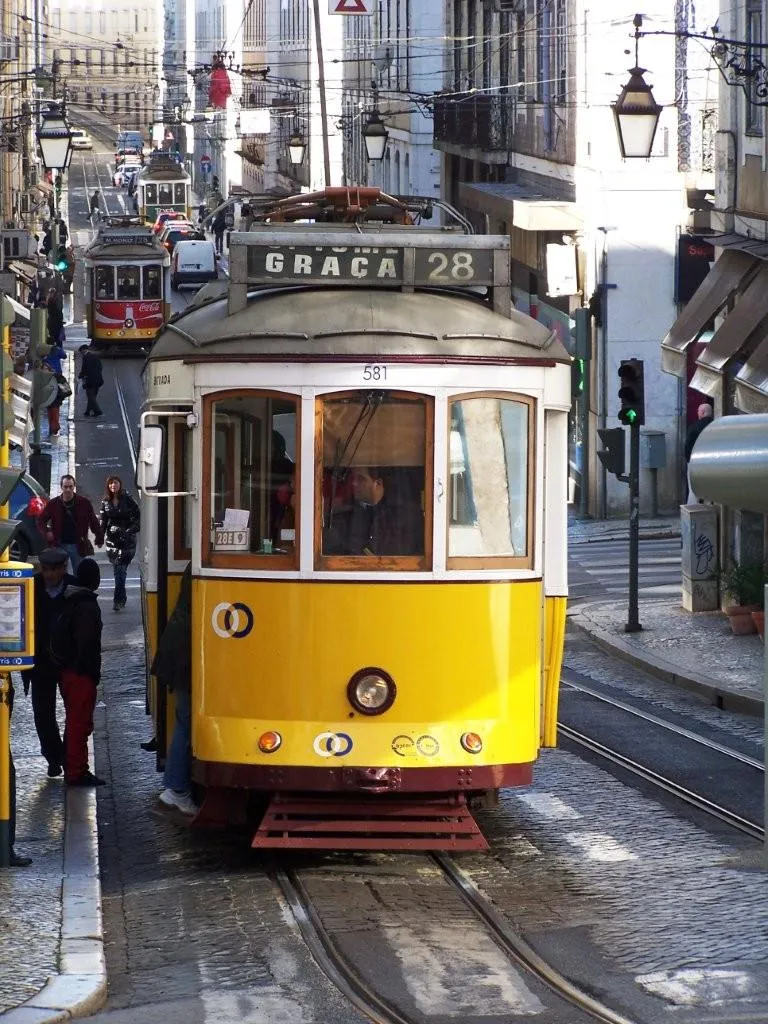 A tram in Lisbon