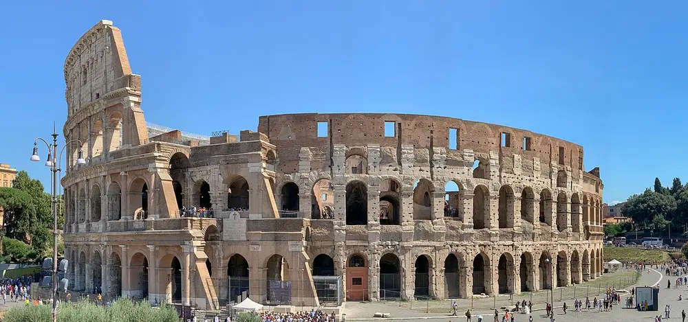 A panoramic view of the Colosseum