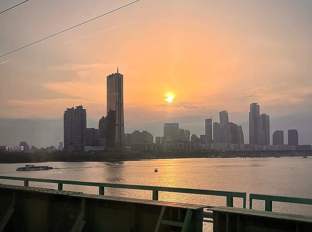 Yeouido and the Han River at sunset